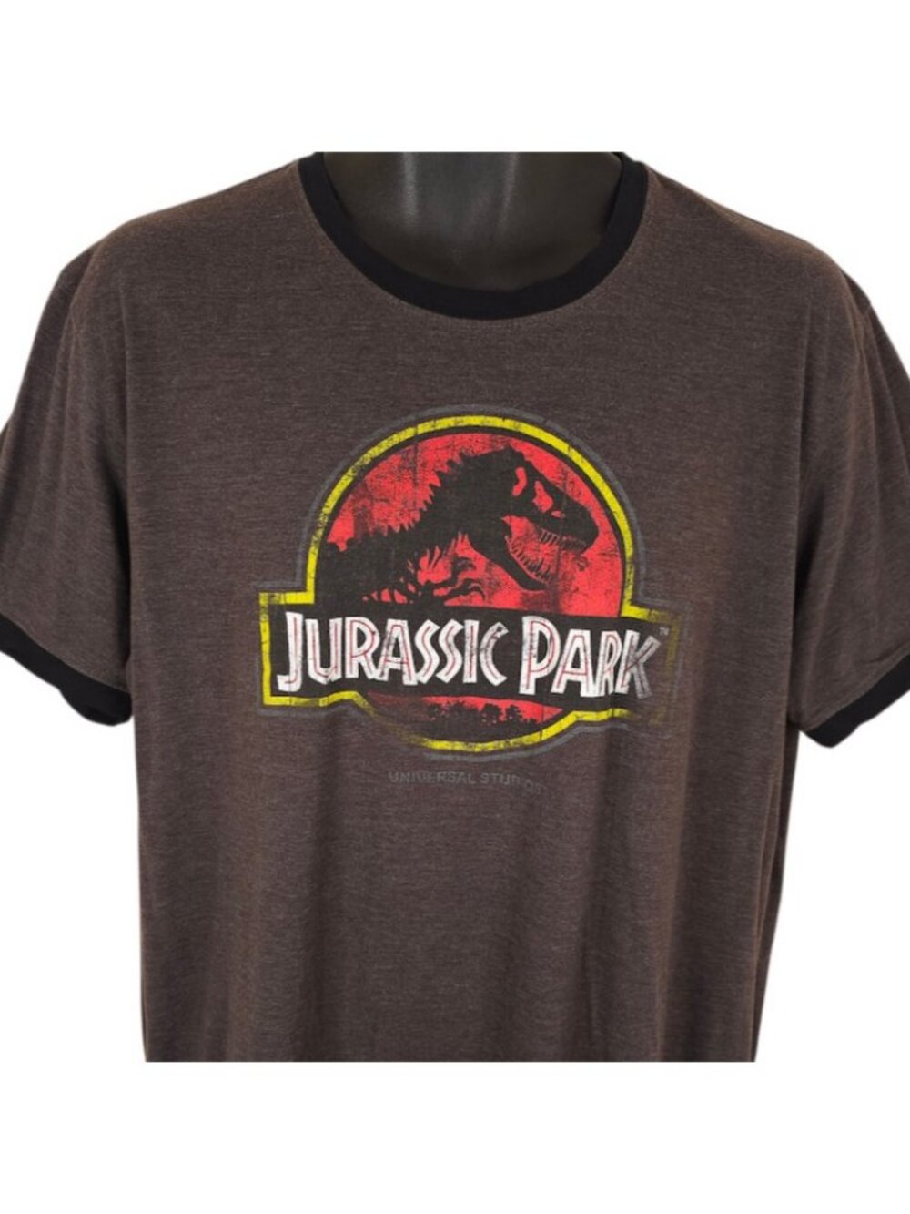Jurassic Park T Shirt Mens Size 2XL Gray Universal Studios Dinosaur Movie